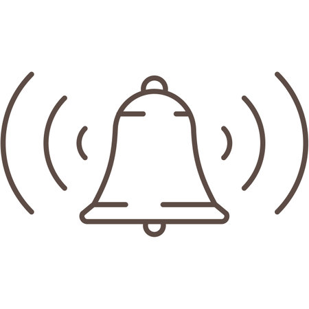 Bell icon alarm vector alert ring symbol on whiteのイラスト素材