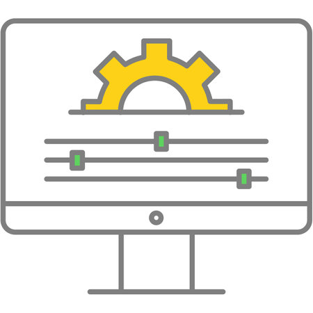 Modification icon pc software upgrade flat vectorのイラスト素材