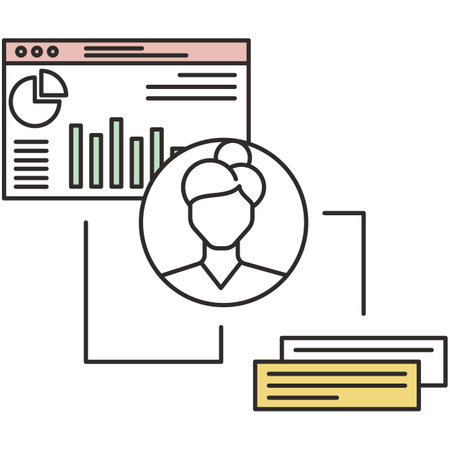 User prediction and consumer behavior linear flat vector iconのイラスト素材