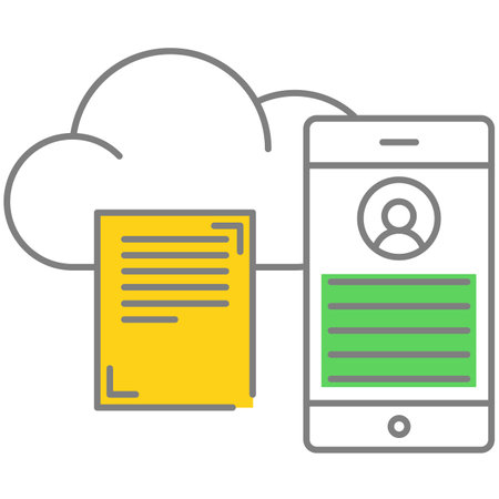 Cloud data storage icon and smartphone synchronization vectorのイラスト素材