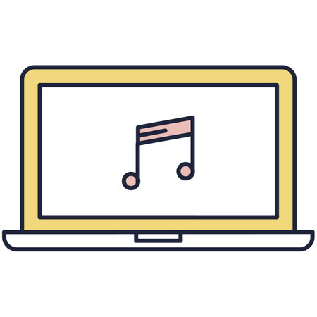 Music content as digital marketing tool flat vector iconのイラスト素材