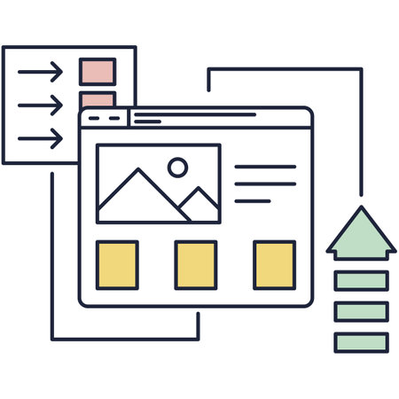 Seo content strategy icon digital marketing flat vectorのイラスト素材