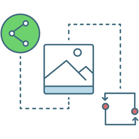 Image and information share exchange vector iconのイラスト素材