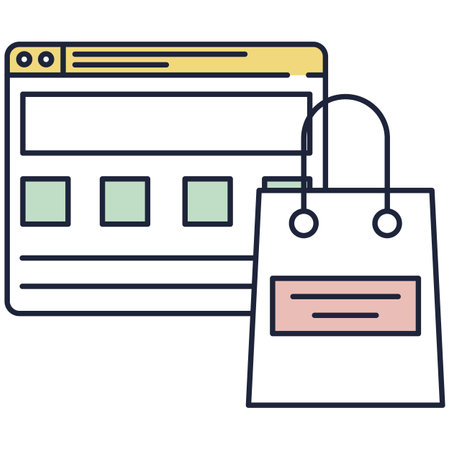 E-commerce, internet shopping, online market vector iconのイラスト素材