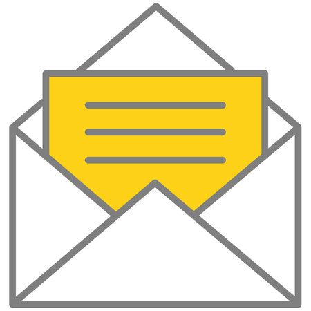 Open message icon vector text letter in envelop designのイラスト素材