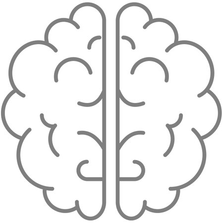 Brain, mind or intelligence outline vector flat iconのイラスト素材