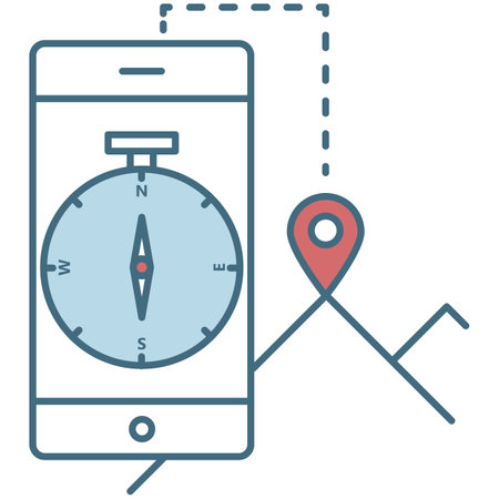 GPS navigation mobile application vector flat iconのイラスト素材