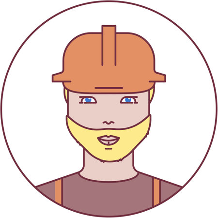 Engineer employee man avatar icon flat vectorのイラスト素材