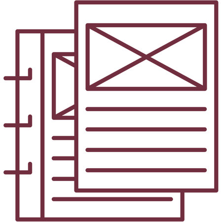 Binder ring notebook with tear-off page iconのイラスト素材
