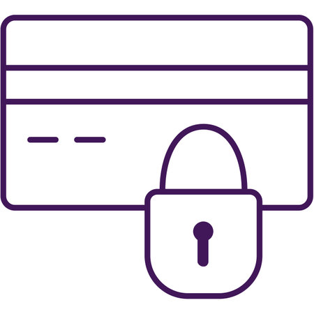 Plastic credit bank card under lock vector iconのイラスト素材