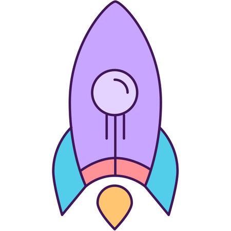 Rocket launch vector ship start icon illustrationのイラスト素材