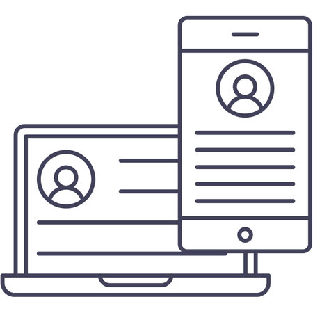 Line pc computer monitor and phone icon vectorのイラスト素材