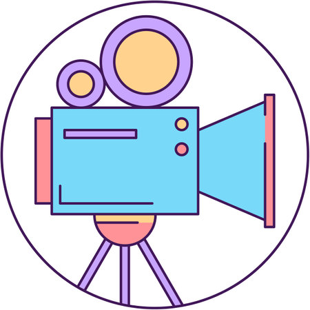 Filming camera vector film video icon movie symbolのイラスト素材