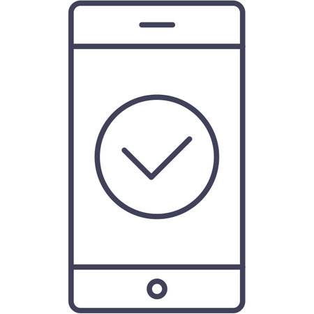 Phone mobile icon check tick on smartphone vectorのイラスト素材
