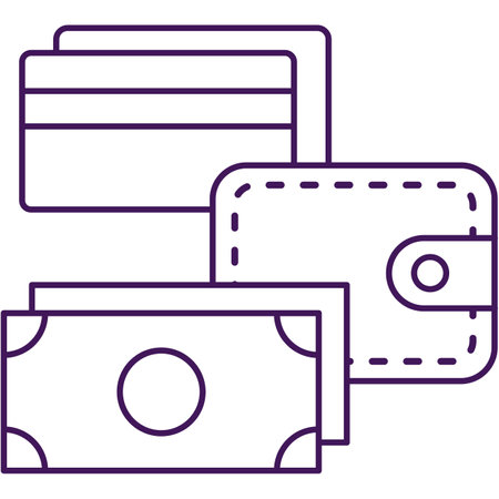 Wallet, bank card and money icon vectorのイラスト素材