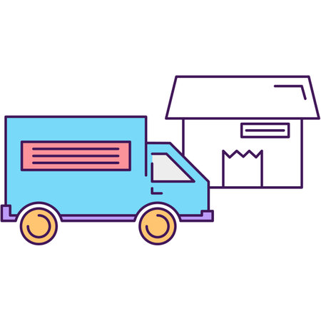 Home delivery icon logistic vector on whiteのイラスト素材
