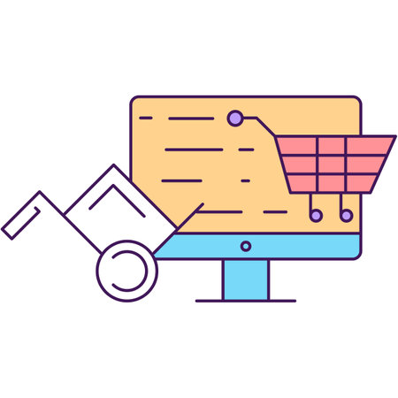 Goods online order, shopping and delivery iconのイラスト素材