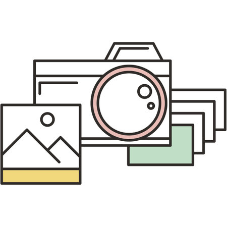 Photocamera icon and photo picture image vectorのイラスト素材