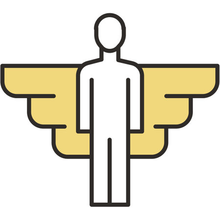 Man with wings logo hero angel vector iconのイラスト素材
