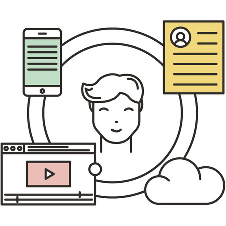 Social media tool for blogger icon vectorのイラスト素材