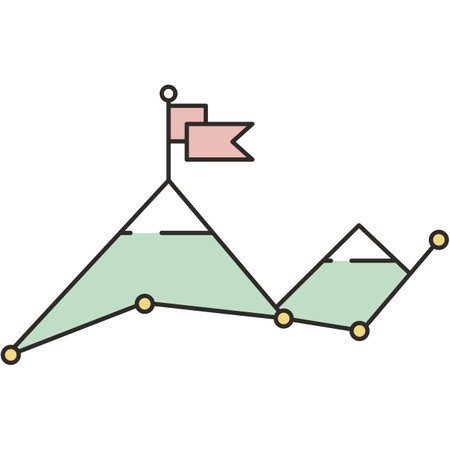 Strategy goal icon mount with flag vectorのイラスト素材