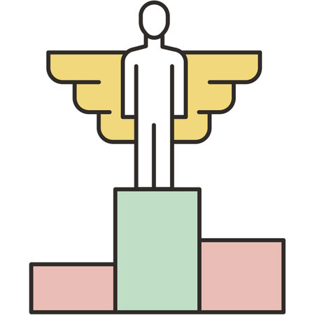 Winner champion on podium vector icon on whiteのイラスト素材