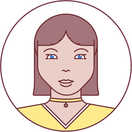 Woman avatar profile icon vector person headのイラスト素材