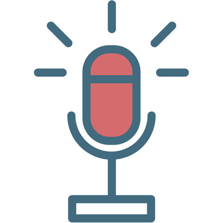 Radio microphone icon vector voice record buttonのイラスト素材