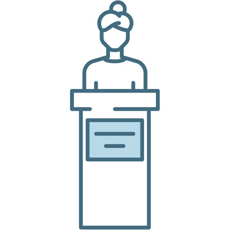 Speaker at tribune icon vector politician podiumのイラスト素材