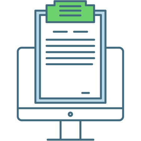 Online resume form icon flat vector documentのイラスト素材