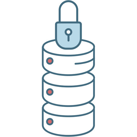 Data storage under lock icon vector serverのイラスト素材