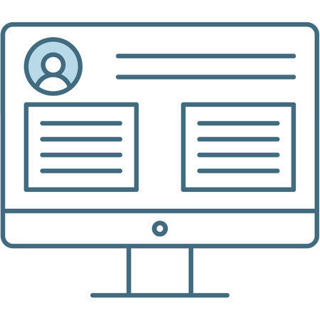 Resume cv on computer vector screen iconのイラスト素材
