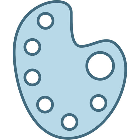 Paint pallet icon line vector artist toolのイラスト素材
