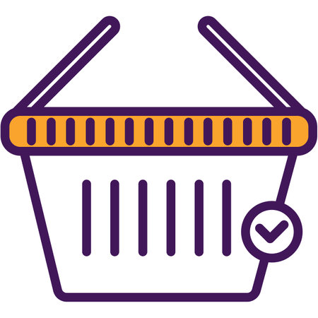 Shop market basket icon, vector supermarket cartのイラスト素材