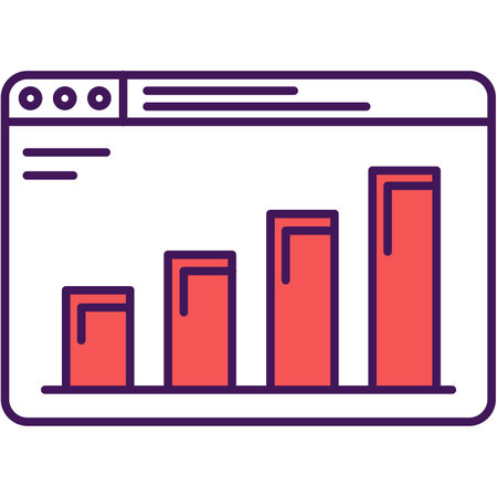 Chart graph bar browser window vector iconのイラスト素材