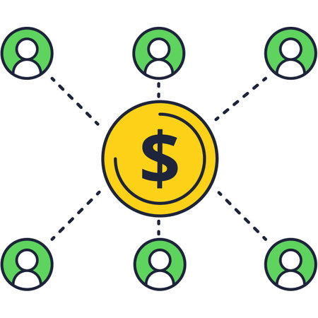 Crowdfunding icon flat business vector on whiteのイラスト素材