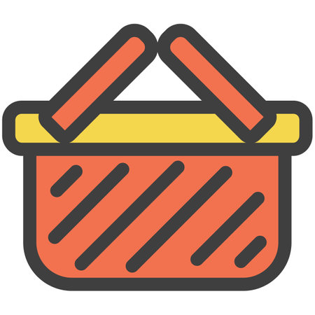 Shopping basket vector icon for grocery online shopのイラスト素材
