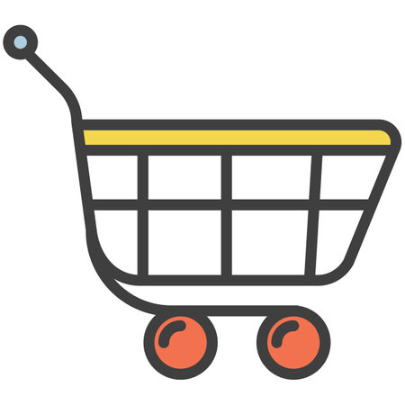 Shop trolley cart for online shopping vector iconのイラスト素材