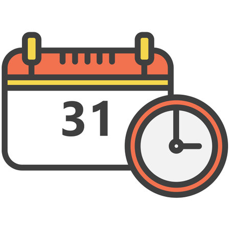 Vector calendar with last month day and clock iconのイラスト素材