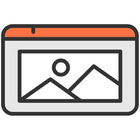 Photo image gallery vector icon with picture symbolのイラスト素材