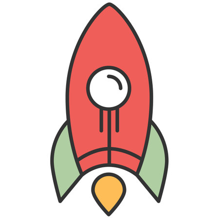 Rocket launch icon business or campaign startup vectorのイラスト素材