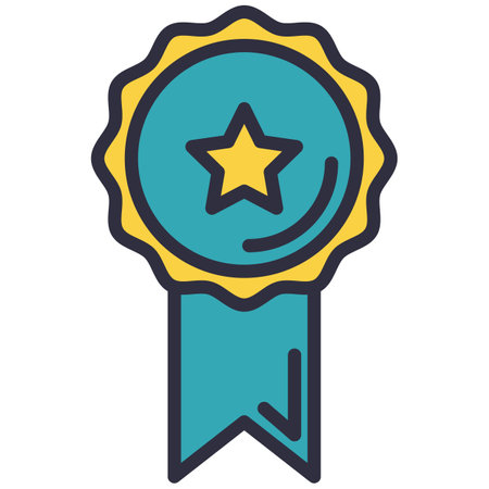 Medallion icon successful management reward vector. Award sticker.のイラスト素材