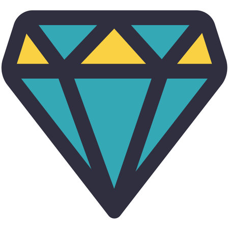 Diamond precious gem stone icon flat vector jewelのイラスト素材