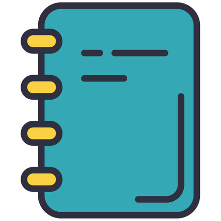 Spiral notebook icon vector diary notepad office organizerのイラスト素材