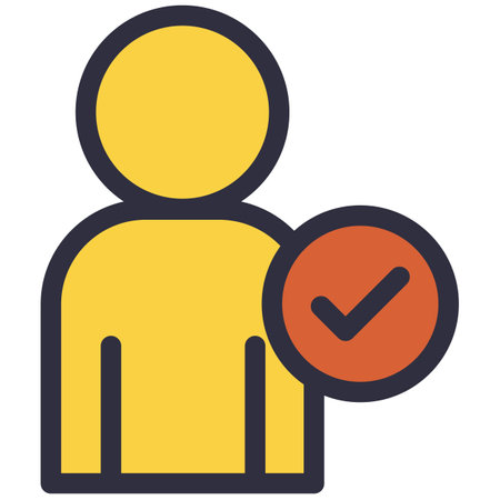 User profile with accepted check mark vector iconのイラスト素材