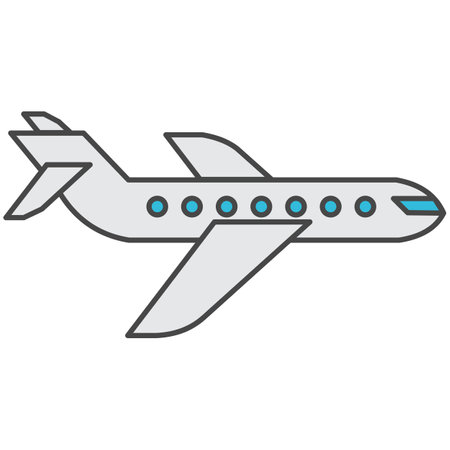 Airplane icon vector airways transportation logo. Flight symbol.のイラスト素材