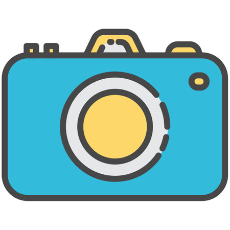Camera icon vector pocket digital photography equipmentのイラスト素材