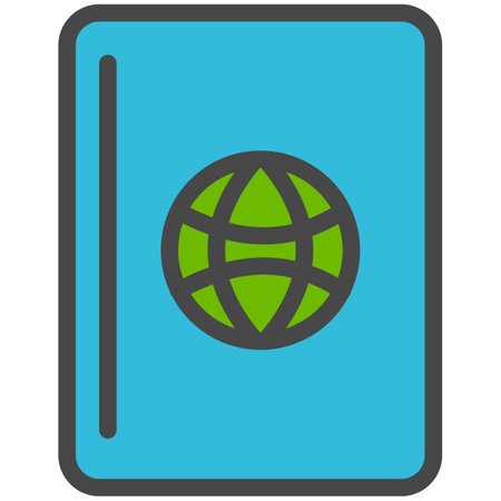 International passport icon vector citizenship identity documentのイラスト素材