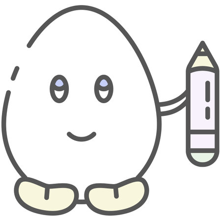 Creative note icon outline vector mascot with pencilのイラスト素材