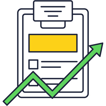 Customer review survey checklist arrow growth iconのイラスト素材